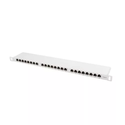 Lanberg Patch panel 24 port 0.5U 19" CAT.6 árnyékolt, szürke