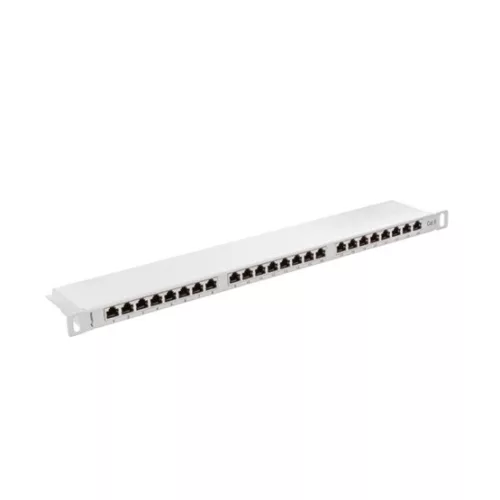 Lanberg Patch panel 24 port 0.5U 19" CAT.6 árnyékolt, szürke