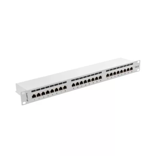 Lanberg Patch panel 24 port 1U 19" CAT.6 árnyékolt, szürke