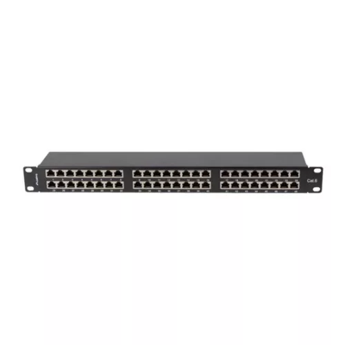 Lanberg Patch panel 48 port 1U 19" CAT.6 FTP, árnyékolt, fekete