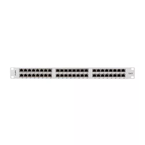 Lanberg Patch panel 48 port 1U 19" CAT.6 FTP, árnyékolt, szürke