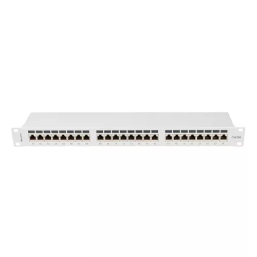 Lanberg Patch panel 24 port 1U 19" CAT.6a FTP, szürke