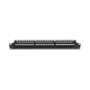Lanberg Patch panel 24 port 1U 19" CAT.5e UTP, tehermentesítővel, fekete