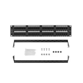 Lanberg Patch panel 48 port 2U 19" CAT.5e fekete