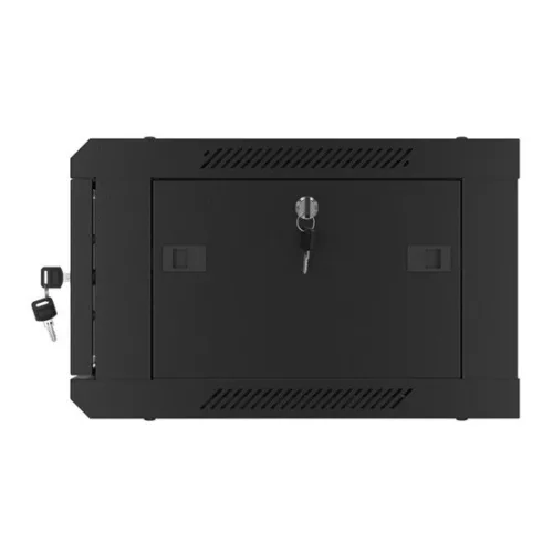 Lanberg 19" fali rack szekrény 4U/600X450 üvegajtó, lapraszerelt, fekete V2