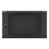Lanberg 19" fali rack szekrény 6U/600X450 üvegajtó, lapraszerelt, fekete V2