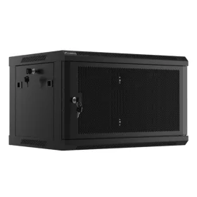   Lanberg 19" fali rack szekrény 6U/600X450 perforált ajtó, lapraszerelt, fekete