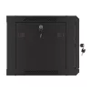 Lanberg 19" fali rack szekrény 6U/600X450 perforált ajtó, lapraszerelt, fekete