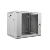 Lanberg 19" fali rack szekrény 9U/600X450 üvegajtó, lapraszerelt, szürke V2