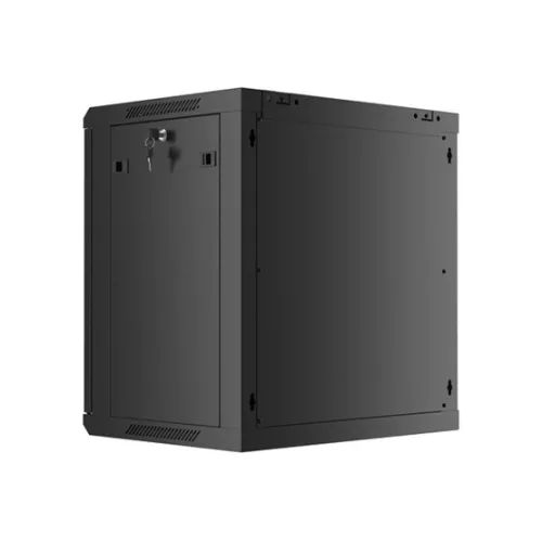 Lanberg 19" fali rack szekrény 12U/600X450 perforált ajtó, lapraszerelt, fekete