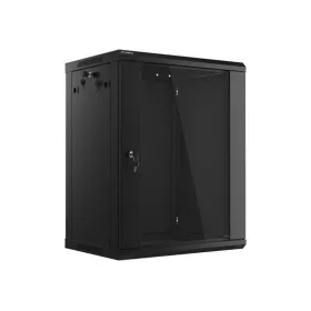   Lanberg 19" fali rack szekrény 15U/600X450 üvegajtó, lapraszerelt, fekete V2