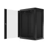 Lanberg 19" fali rack szekrény 18U/600X450 üvegajtó, lapraszerelt, fekete V2