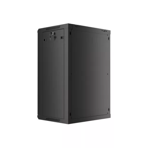 Lanberg 19" fali rack szekrény 18U/600X450 üvegajtó, lapraszerelt, fekete V2
