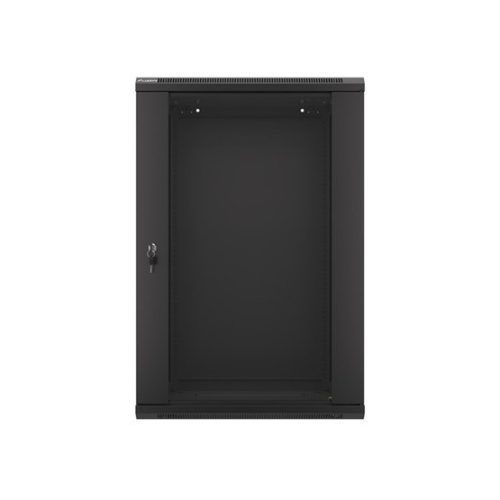 Lanberg 19" fali rack szekrény 18U/600X450 üvegajtó, lapraszerelt, fekete V2