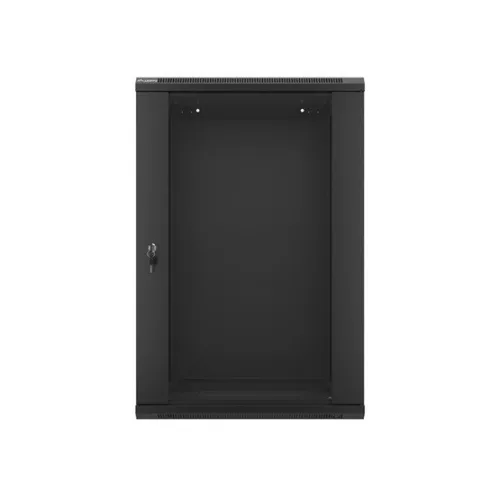 Lanberg 19" fali rack szekrény 18U/600X450 üvegajtó, lapraszerelt, fekete V2