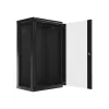 Lanberg 19" fali rack szekrény 22U/600X450 üvegajtó, lapraszerelt, fekete V2