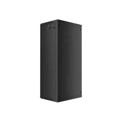 Lanberg 19" fali rack szekrény 27U/600X450 üvegajtó, lapraszerelt, fekete V2