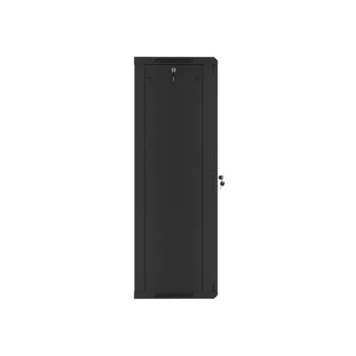 Lanberg 19" fali rack szekrény 27U/600X450 üvegajtó, lapraszerelt, fekete V2