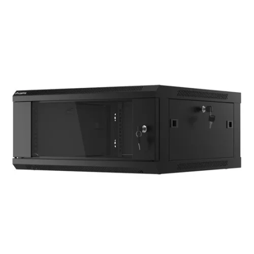 Lanberg 19" fali rack szekrény 4U/600X600 lapraszerelt, fekete V2