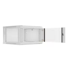   Lanberg 19" fali rack szekrény 6U/600X600 üvegajtó, lapraszerelt, szürke V2