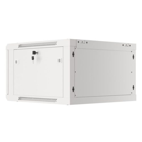 Lanberg 19" fali rack szekrény 6U/600X600 üvegajtó, lapraszerelt, szürke V2