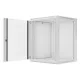 Lanberg 19" fali rack szekrény 15U/600X600 üvegajtó, lapraszerelt, szürke V2