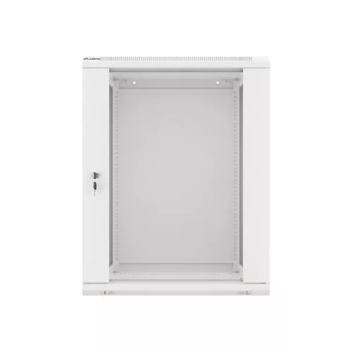 Lanberg 19" fali rack szekrény 15U/600X600 üvegajtó, lapraszerelt, szürke V2