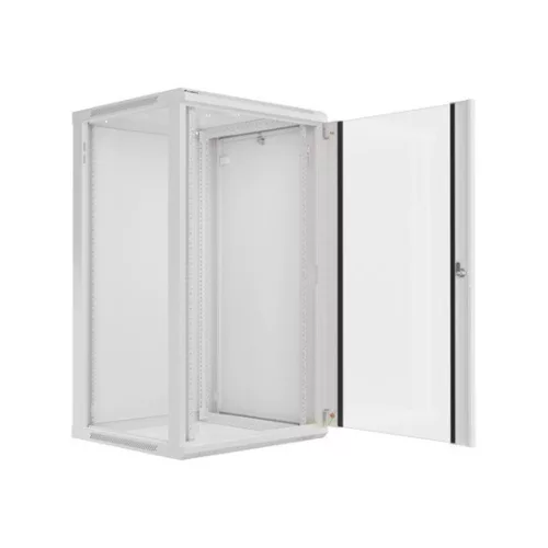 Lanberg 19" fali rack szekrény 22U/600X600 üvegajtó, lapraszerelt, szürke V2