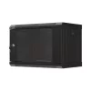 Lanberg 19" fali rack szekrény 6U/540X350 üvegajtó, lapraszerelt, fekete