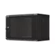 Lanberg 19" fali rack szekrény 6U/540X350 üvegajtó, lapraszerelt, fekete