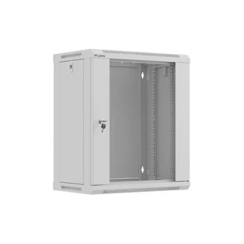 Lanberg 19" fali rack szekrény 12U/540X350, üvegajtó, lapraszerelt, szürke