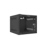 Lanberg 10" fali rack szekrény 4U/280X310, üvegajtó, lapraszerelt, fekete