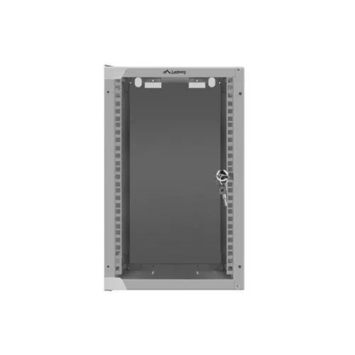 Lanberg 10" fali rack szekrény 9U/280X310, üvegajtó, lapraszerelt, szürke
