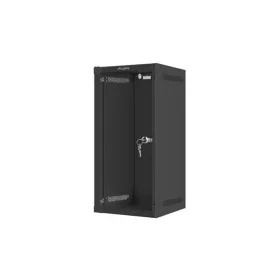   Lanberg 10" fali rack szekrény 12U/280X310, üvegajtó, lapraszerelt, fekete