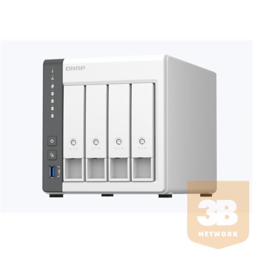 QNAP NAS 4 fiókos 4x2,0 GHz, 4GB RAM, 1x1000Mbps + 1x2500Mbps, 1xUSB3.2 - TS-433-4G