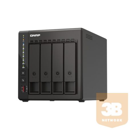 QNAP NAS 4 fiókos Celeron J6412 4x2,6GHz, 8GB RAM, 2x25000Mbps, 2xHDMI1.4b, 2xUSB3.2Gen2, 2xM.2 2280 Slot - TS-453E-8G