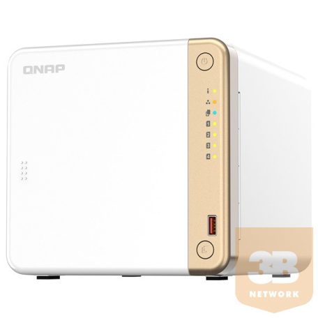 QNAP NAS 4 fiókos Celeron N4505 2x2,9 GHz, 2GB DDR4 RAM, 1x2500Mbps, HDMI, 2xUSB3.2 - TS-462-2G