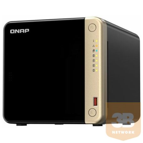 QNAP NAS 4 fiókos Celeron N5095 4x2,9 GHz, 8GB DDR4 RAM, 2x2500Mbps, HDMI 2.0, 2xUSB3.2Gen2 - TS-464-8G