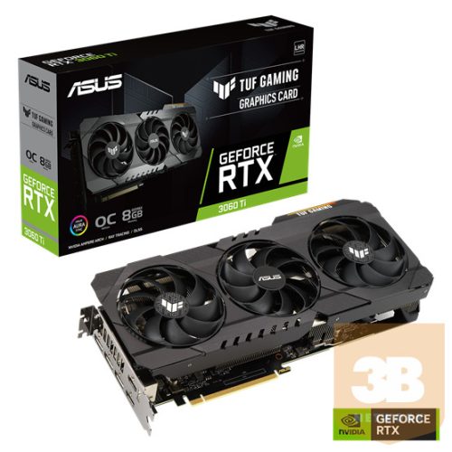 VGA ASUS NVIDIA RTX 3060 Ti 8GB GDDR6 - TUF-RTX3060TI-O8GD6X-GAMING