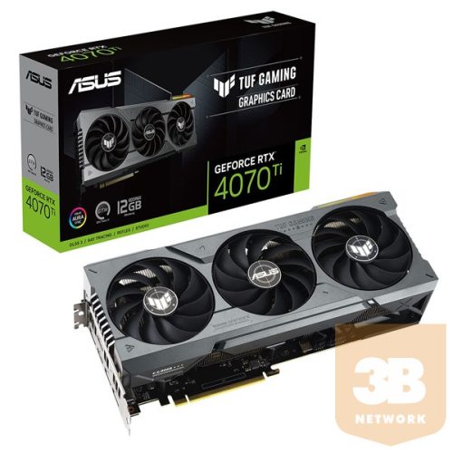 Asus Videokártya - nVidia TUF-RTX4070TI-12G-GAMING (12288MB, GDDR6X, 2640/21000 Mhz, 192bit, 2xHDMI, 3xDP)