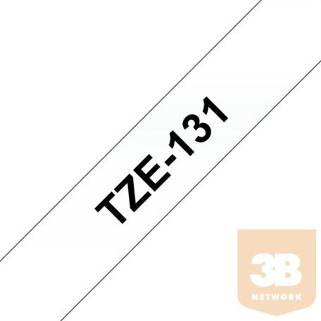 BROTHER Festékszalag TZe-131, Átlátszó alapon Fekete, Laminált, 12mm 0.47", 8 méter