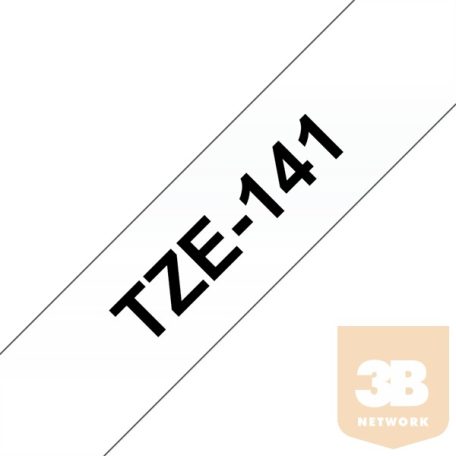 BROTHER Festékszalag TZe-141, Átlátszó alapon Fekete, Laminált, 18mm 0.7", 8 méter