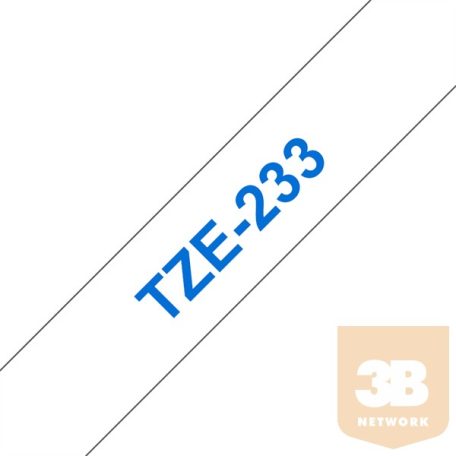 BROTHER Festékszalag TZe-233, Fehér alapon Kék, Laminált, 12mm 0.47", 8 méter