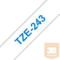   BROTHER Festékszalag TZe-243, Fehér alapon Kék, Laminált, 18mm 0.7", 8 méter