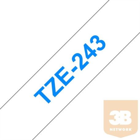 BROTHER Festékszalag TZe-243, Fehér alapon Kék, Laminált, 18mm 0.7", 8 méter