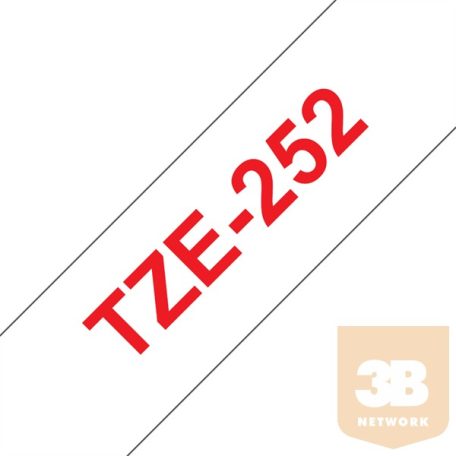 BROTHER Festékszalag TZe-252, Fehér alapon Piros, Laminált, 24mm 0.94", 8 méter