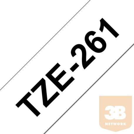 BROTHER Festékszalag TZe-261, Fehér alapon Fekete, Laminált, 36mm 1.4", 8 méter