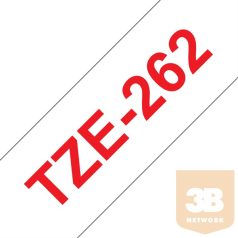   BROTHER Festékszalag TZe-262, Fehér alapon Piros, Laminált, 36mm 1.4", 8 méter