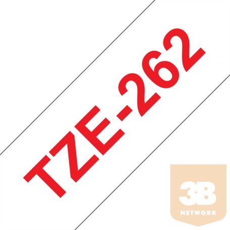 BROTHER Festékszalag TZe-262, Fehér alapon Piros, Laminált, 36mm 1.4", 8 méter