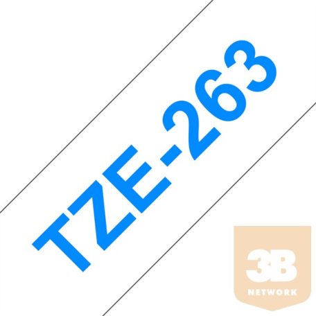 BROTHER Festékszalag TZe-263, Fehér alapon Kék, Laminált, 36mm 1.4", 8 méter